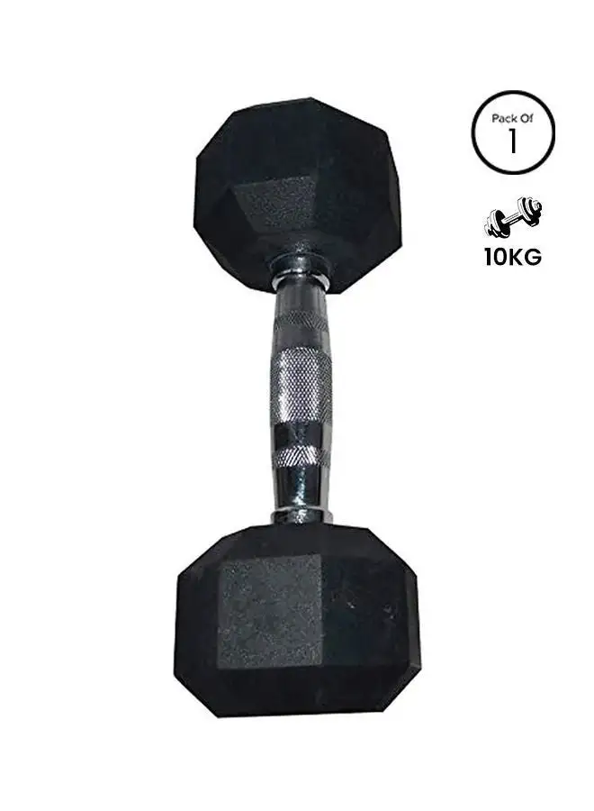 BODY SCULPTURE Hex Rubber Dumbbell 10kg