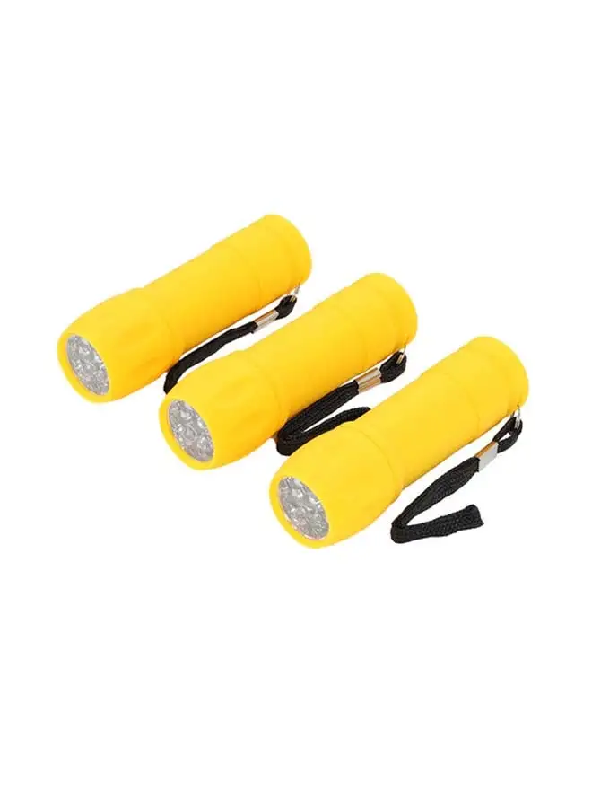 LAWAZIM 3-Piece Soft Grip Flashlight Yellow