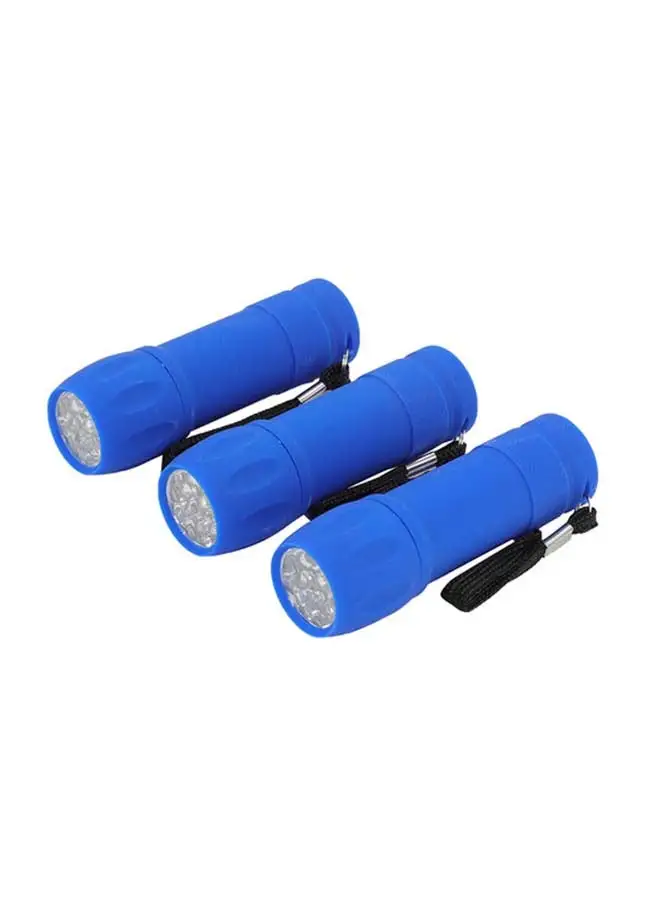 LAWAZIM 3-Piece Soft Grip Flashlight Blue