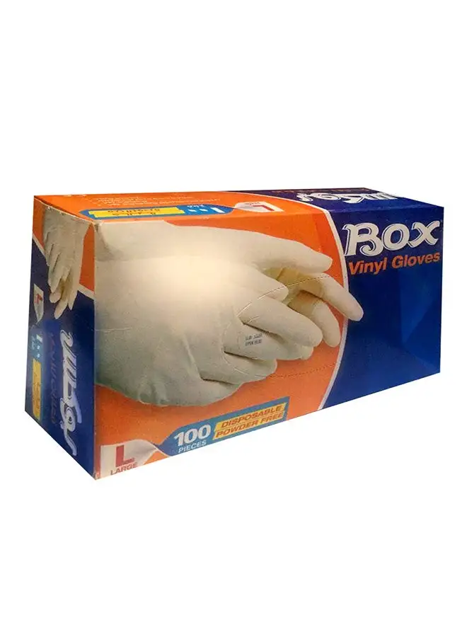 Box 100-Piece Medium Vinyl Gloves White