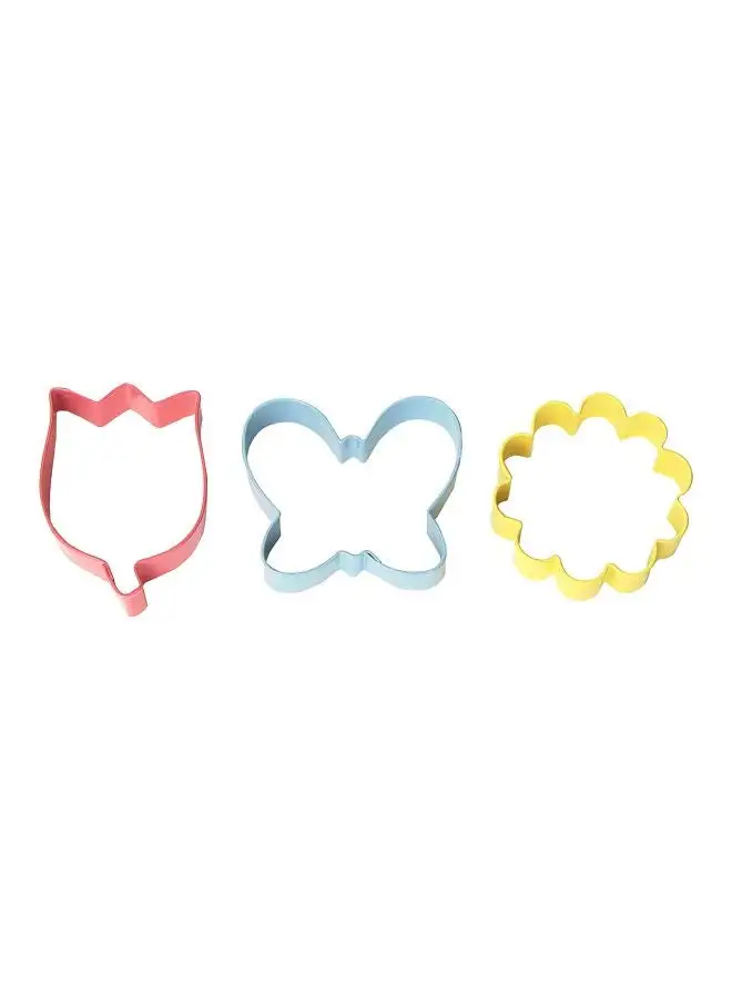 Wilton 3-Piece Flower Cookie Cutter Set Red/Yellow/Blue 3inch