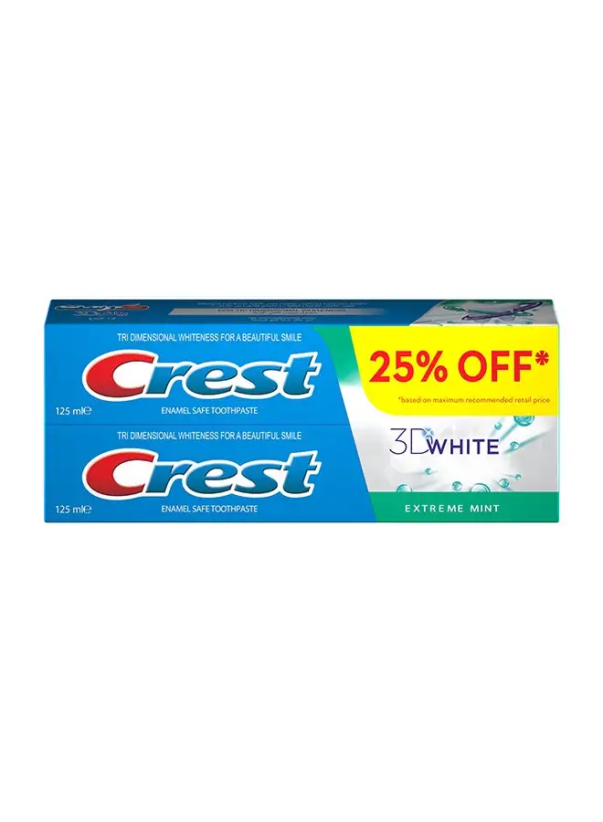 Crest 3D Extreme Mint Tooth Paste Pack of 2 Multicolor 125ml