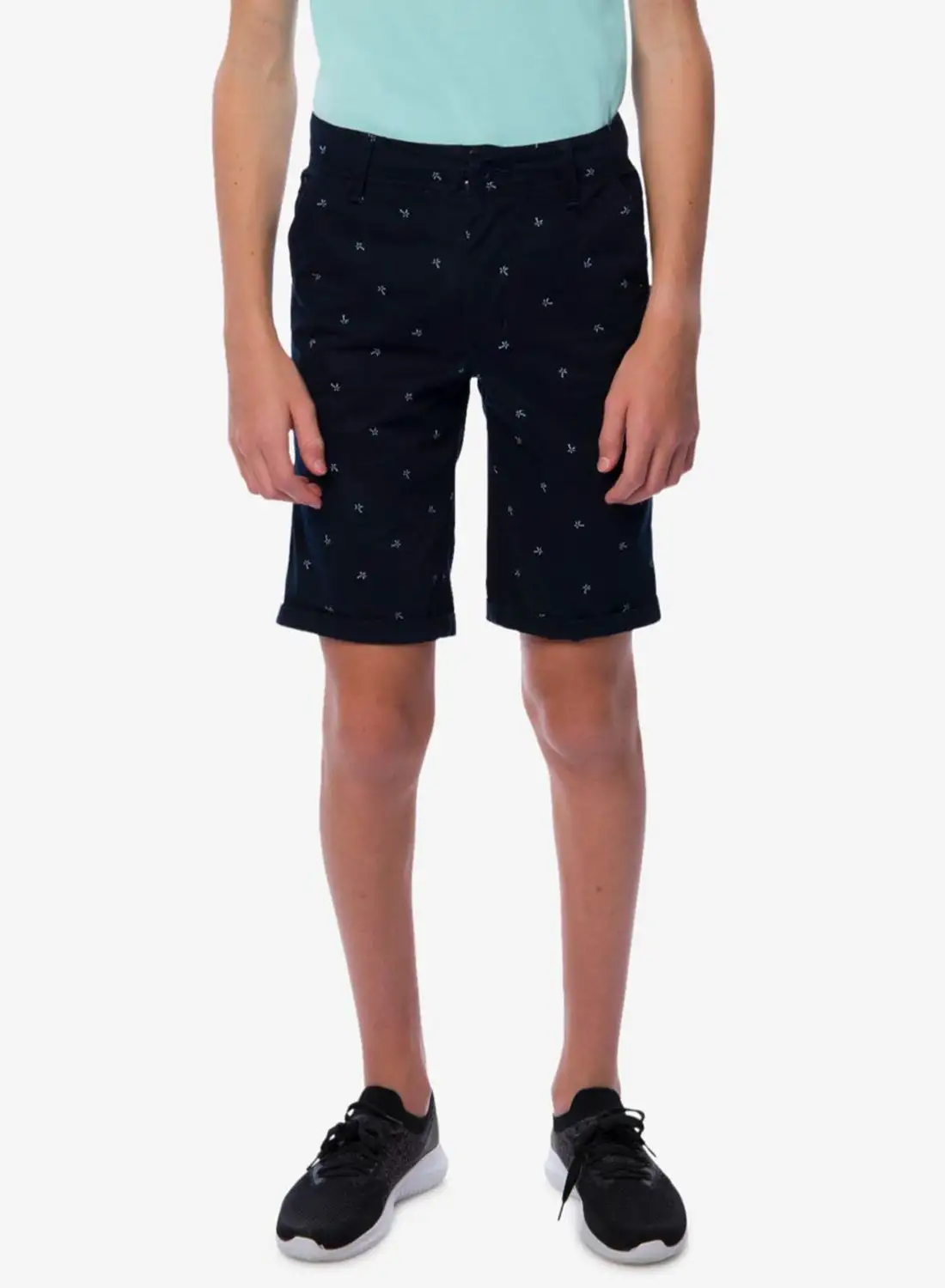 R&B Boys Casual Printed Chinos Shorts Royal Blue