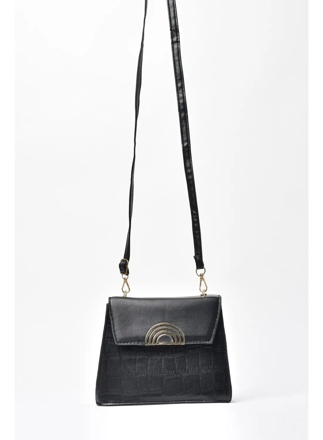 Jove Animal Pattern Crossbody Bag Black