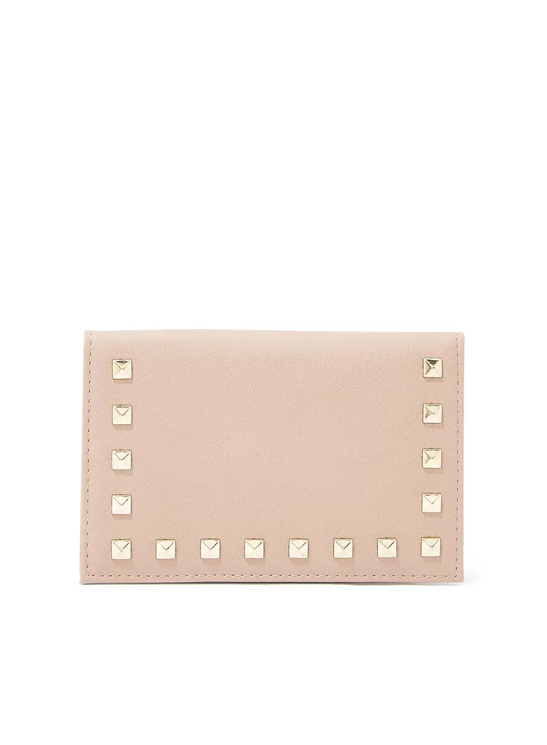 Jove Studded Bifold Long Wallet Pink
