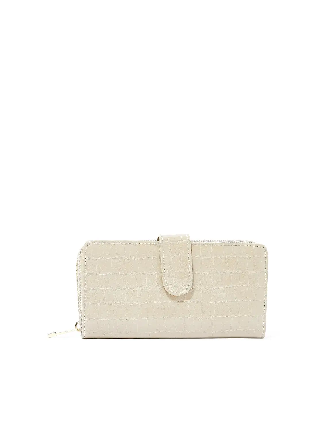 Jove Croc Effect Wallet Ecru