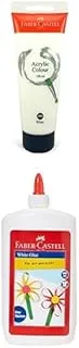 Faber-Castell Colour Paint 120 Ml White + White Glue In A 480Ml Bottle