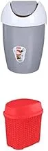 Yasin swing lid trash bin 9l - multi + Trash Swing Bin Palm Red