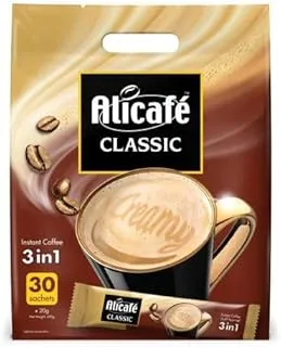 Alicafe Classic 3 In 1 Instant coffee 20G, Pack of 30