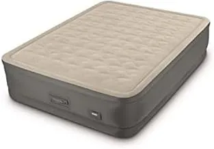 Intex Queen Premaire Elevated Airbed - W220-240V Built-In Pump Grey 152x203x46 cm, 64926