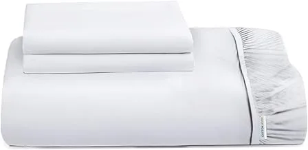 Cotton Home CH-864 Super Soft Fitted Sheet And Pillow Case Set 3-Pieces, Super King Size, White