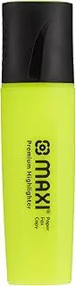 Maxi Super Fluorescent Premium Highlighter Box Of 10Pc Yellow, Ultra Smooth For Paper Copy & Fax, 50Y