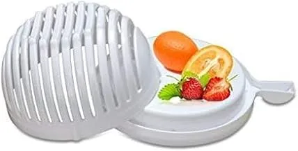 Salad Cutter Bowl, White