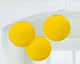 Yellow SunshineRound Paper Lanterns 9.50in 3pcs