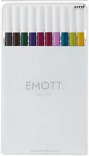 مجموعة أقلام Uni EMOTT (10 ألوان)