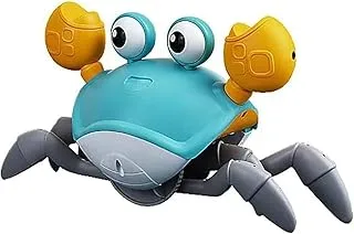 SKY-TOUCH Electric Runaway Crab，Crawling Crab Baby Toy with Music and LED Light Up，Toddler Interactive Learning Development Toy with Automatically Avoid Obstacles，For Babies, Toddlers and Kids