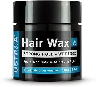 Ustraa Strong Hold Hair Wax - Wet Look - 100g - Non-greasy wax, Easy-to-Wash, Strong & shiny wet Italian look without harmful chemicals or fixatives