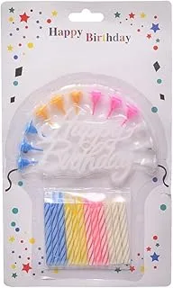 Generic Large birthday candle with happy birthday for cake decoration set of 25 pieces - multi color