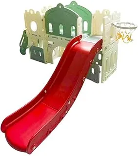 BABYLOVE زحليقة كبيرة مع منطقة لعب وجسر عبور + حلقة كرة 185X221X106 سم أخضر 28-001-11G