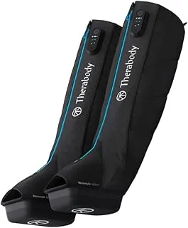 Therabody RecoveryAir JetBoots Massage Compression Boots - Leg Compression Sleeve & Foot Massager for Circulation and Pain Relief, Muscle Recovery, Swelling and Stiffness in Knee & Calf (Large)