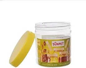 Sunpet round jar 100 ml transparent with a yellow lid, J0100