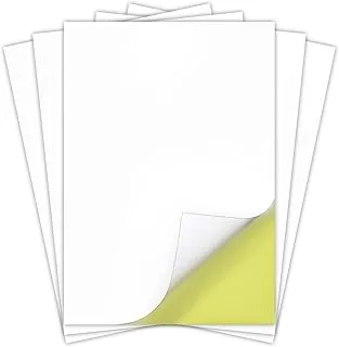 BPA A4 Shipping Printer Labels 100 Sheets – 175GSM Self-Adhesive Glossy Sticker Printer Paper for Inkjet and Laser Printer – Shipping Labels for Mailing Address, DIY Projects & Barcodes