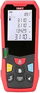 UNI-T High Precision Infrared Laser Distance Meter | 100 Digital Ruler With Physical and Electronics Leveler Professional Red Multiple functions LM100