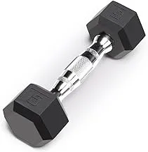 Leader Sport DB6101 5 lb Rubber Hexagonal Dumbbell with Logo