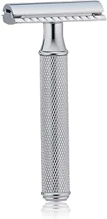 The Art of Shaving Safety Razor for Men - Includes 5 Safety Razor Blade Refills, Double Edged Razor with Closed Comb, Engraved Chrome Plated Handle