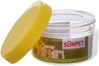 Sunpet round jar 150 ml transparent with a yellow lid