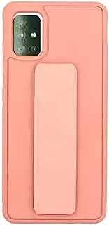 Samsung Galaxy A71 4G Wrist Strap Hand Band Stand Magnetic Car Luxury Shockproof Back Case Cover (Pink)