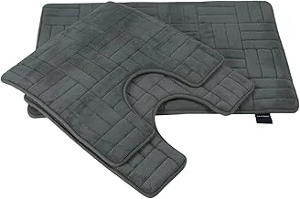 CANNON Memory Foam Mat Set, 3 Pieces, Dark Grey | 1 Foam Mat 50 x 80 cm, 2 Foam Mat 50 x 50 cm