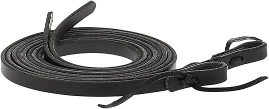 Weaver Leather Black Leather Split Rein, 5/8-Inch x 7-Feet, Black