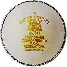 GM Super County Leather Cricket Ball (White, 17-Inch)