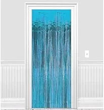 Caribbean Blue Metallic Curtain 8ft X 3ft