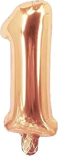 Party Time 1 Number Foil Ballon, Rose Pink