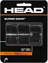 HEAD Super Comp Racquet Overgrip - Tennis Racket Grip Tape - 3-Pack, Black