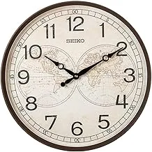 Seiko QXA803BLS Jordy Wall Clock, 43 cm Size, Brown