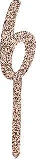 Hootyballoo Acrylic '6' Cake Topper, Rose Gold, Hbmm336