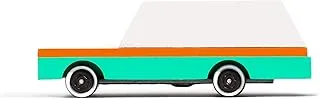 Candylab Toys سيارات خشبية ، CandyCar Teal Wagon ، نموذج سيارة لعبة للأطفال ، خشب زان صلب