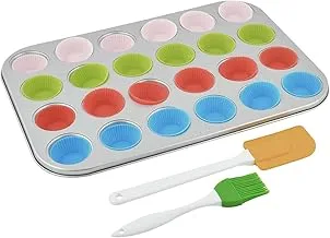 Prestige Mini Muffin Pan Set, 24 Cup, Multicolour