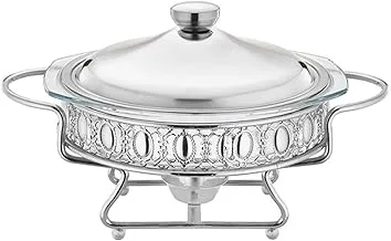 RAJ SILVER GLASS ROUND FOOD WARMER 2 LITER, VCD016