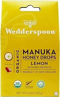 Wedderspoon Organic Manuka Honey Drop, Lemon 4 Oz (Pack Of 1)