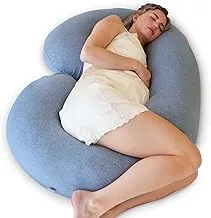 PharMeDoc Pregnancy Pillow C Shaped Full Body Pillow With Cooling Cover Dark Grey Cooling Cover