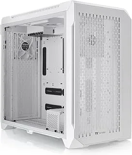 برج كامل من Thermaltake CTE C750 Air Snow E-ATX مع تصميم مركزي للكفاءة الحرارية، مراوح CT140 بيضاء مقاس 3 × 140 مم مثبتة مسبقًا، لوحة جانبية من الزجاج المقسى، لوحة أمامية شبكية - أبيض