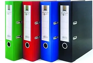 Eastlight a4 extra strong lever arch files plastic on board folder document storage 4-pack, multicolor