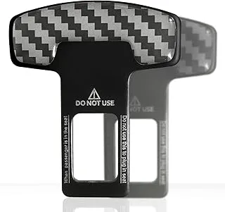ROADPOWER Car Safety Seat Belt Buckle Alarm Stopper Silencer Clip Clamp Carbon Fiber Universal (2 Pcs)