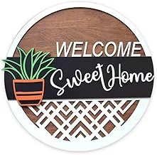 Momentum Classic Sweet Home Circular Wood Wall Accessory, 35 cm x 35 cm Size