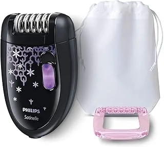 Philips hp6422 satinelle essential compact epilator for legs, 2 accessories, corded epilator, ergonomic handle