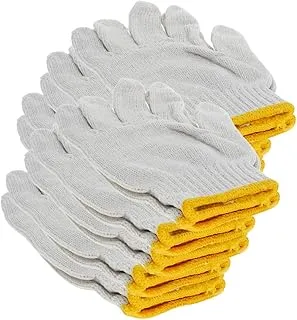 Othmro White Gloves with Red Edge Washable Glove Cotton Gloves Plain Seamless Workwear Gloves Protective Industrial Work Gloves Good for Wood Worker Factory Working 3 Pairs